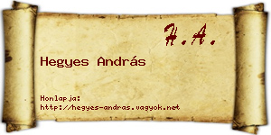 Hegyes András névjegykártya